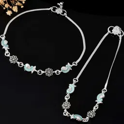Anouk Stainless Steel Silver-Plated Anklet-52