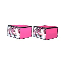 Stylista Pink & Black 2 Pieces Water Resistant Zippered Multi-Utility Organisers-24