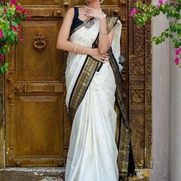 RUNAYA NX Ethnic Motifs Litchi Silk Banarasi Saree-image-36
