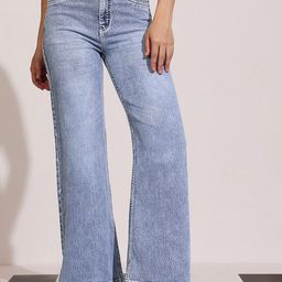 DOLCE CRUDO Women Wide Leg High-Rise Light Fade Jeans-picture-30