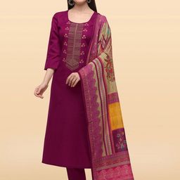 Anouk Rustic Floral Embroidered Unstitched Dress Material-picture-40