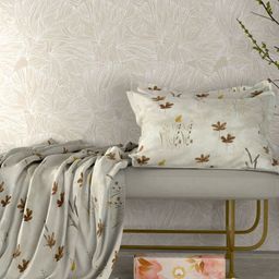 Pure Decor Grey & Brown Floral King Bedsheet with 2 Pillow Covers-image-89