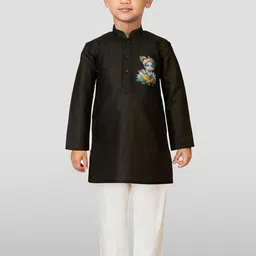 JBN Creation Boys Graphic Printed Mandarin Collar Regular Straight Kurta with Pyjamas-image-41