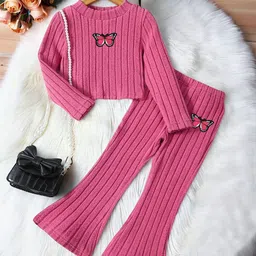 YK Girls Textured T-shirt with Trousers Clothing Set-image-15