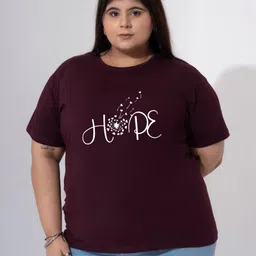 Toodle Plus Women Plus Size Printed Round Neck Cotton T-shirt-image-78