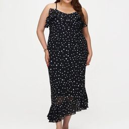 Virgio Women Plus Size Polka Dot Print Georgette Maxi Ruffle Dress-image-24