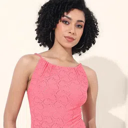 freehand by the indian garage co Freehand by The Indian Garage Co. Women Self Design Halter Neck Tank Crop Top-picture-27