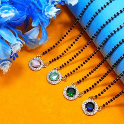DIVYANSHI COLLECTION Set Of 5 Silver Plated Ad Brass Mangalsutra-image-62