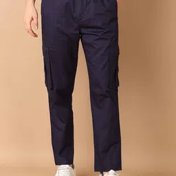 V-Mart Men Solid Mid-Rise Cargos Trousers-image-79