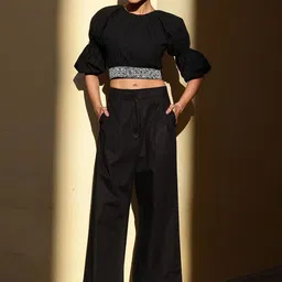 CUSTARD Pure Cotton Crop Top With Trousers-image-27