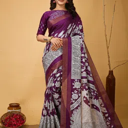 KALINI Kalamkari Printed Zari Sungudi Saree-35