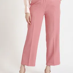 AMSWAN Women Smart Straight Fit High-Rise Trousers-picture-13