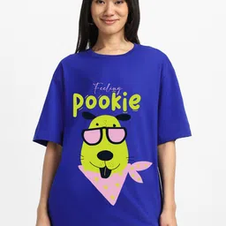 JUNEBERRY Women Printed Drop-Shoulder Sleeves Pure Cotton T-shirt-picture-31