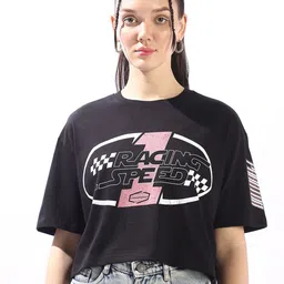 High Star Printed Drop-Shoulder Sleeves Cotton T-shirt-image-18