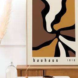 SAF Off White & Brown 1 Piece Wood Abstract Wall Paintings-11