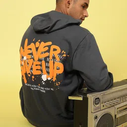 Rigo Men Typography Printed Hooded Pullover Sweatshirt-image-8