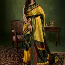 Sangria Ethnic Motifs Printed Sambalpuri Saree-image-86
