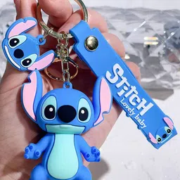 Flenzy 3D lilo & stitch Cartoon Printed Key Chain With Belt image 3