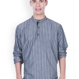 even Grey Cotton Short Kurta-image-9