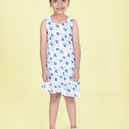 KiddoPanti Girls Floral Printed Pure Cotton A-Line Dress-picture-25