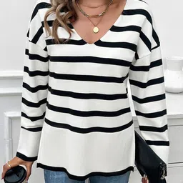 StyleCast Women Striped Longline Pullover-picture-41