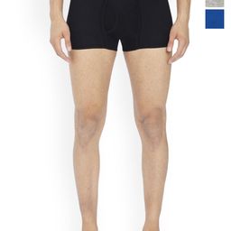 Lux Cozi Pack Of 3 Assorted Mid Rise Trunks - LUX_008_3C_BIGSHOT_SEMI_LONG_PLAIN_ASSTD_80-14