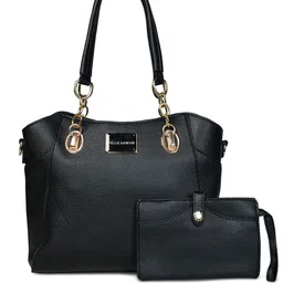 PELLE LUXUR Women Textured Structured Satchel Bags With Pouch-1