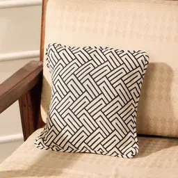 Fabindia White & Black Geometric Square Cushion Covers-image-68