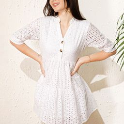 Berrylush Women V-Neck Fit & Flare Dress-picture-7