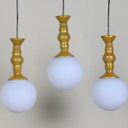 Deco Home Gold-Toned Metal Ceiling Lamp-image-51