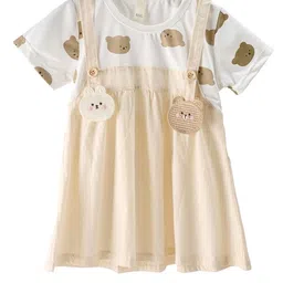 Bold N Elegant Bear Print Pinafore Dress-image-34