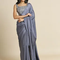 ASISA Sequinned Satin Saree-image-83