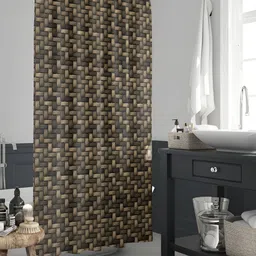 ArtzFolio Brown & Beige Printed Waterproof Shower Curtain-11