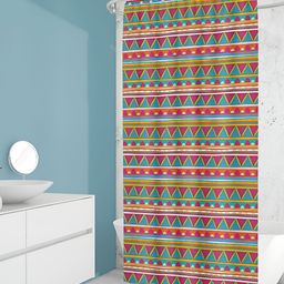ArtzFolio Pink & Blue Printed Waterproof Shower Curtain-image-78
