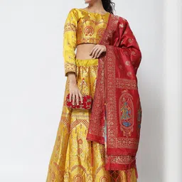 Mr Y Semi-Stitched Lehenga & Unstitched Blouse With Dupatta-picture-4