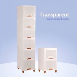 Aura Transparent Regular 8 Units Modular Cabinet Storage 6 + 2 Foldable Drawer Organiser image 2