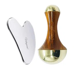 Vintageware Set Of 2 Kansa Wand & Stainless Steel Gua Sha-55