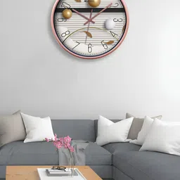 OLIVE TREE Copper-Toned & White Contemporary Wall Clock-22