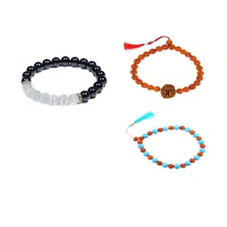 Divine souvenirs Unisex Set Of 3 Artificial Beaded Wraparound Bracelets-14