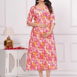 BAESD Tropical Print Maternity Maxi Dress-image-99