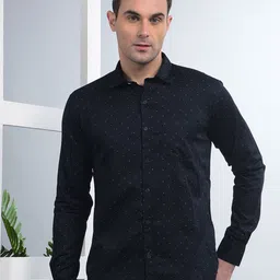 COBB Men Spread Collar Micro Ditsy Printed Cotton Casual Shirt-image-95