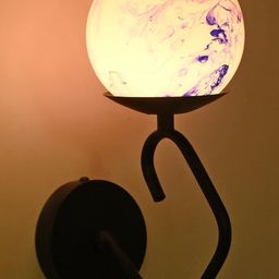 1ST TIME Blue & White Printed Glass Cylinder Shaped Wall Lamp-picture-19