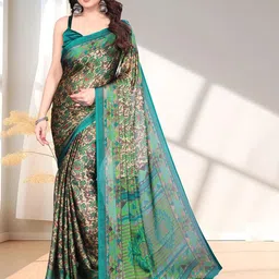 SUPERLAXMI Floral Pure Chiffon Saree-image-43