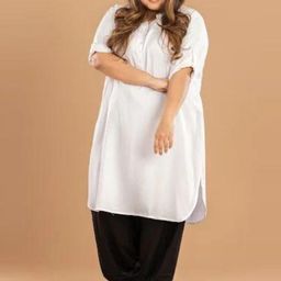EASY 2 WEAR Plus Size Mandarin Collar Straight Kurta-image-59