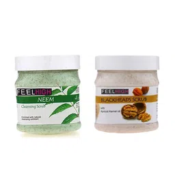 FEELHIGH Set of Neem & Blackhead Organic Face & Body Scrub - 500 ml each-45