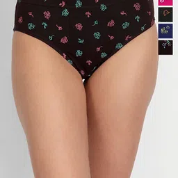 T.T. Women Pack Of 5 Pure Cotton Pearl Assorted Floral Printed Anti Microbial Briefs-17