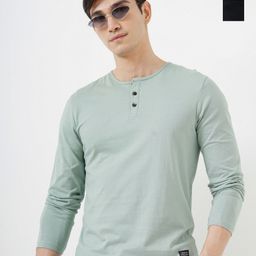 Genoa Men 2 Henley Neck Pure Cotton Slim Fit T-shirt-image-34