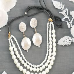 UNIVERSITY TRENDZ Gold-Plated Freshwater Pearl Beaded Jewellery Set-image-82