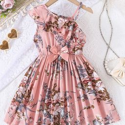 INCLUD Girls Floral PrintOne Shoulder Fit & Flare Dress-picture-29