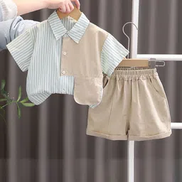 StyleCast x Revolte Boys Striped Shirt Collar Shirt with Shorts-image-57